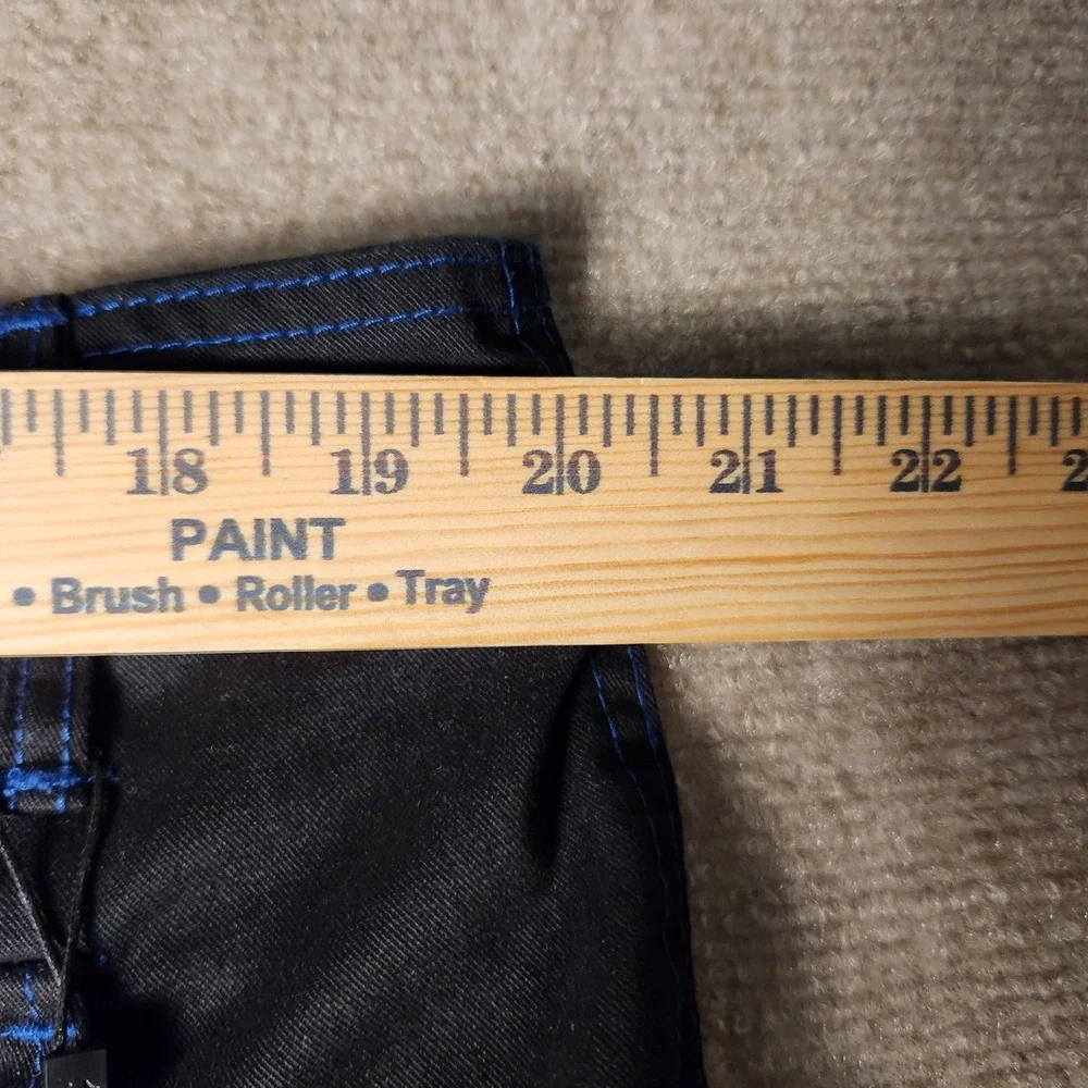 True Religion Cargo Pants‎ Mens Black Blue Contrast Stitch Utility Workwear